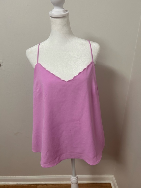 J. Crew Tops - J. Crew Lavender Scallop-Trim Spaghetti Strap Camisole